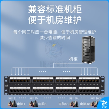 山泽（SAMZHE） WAN-25 超五类配线架48口 工程级镀金2U机架式