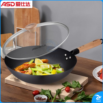 爱仕达 ASD 炒锅便捷精铁圆底大翻炒爆炒 甄铁无涂层炒锅 CF32Q6TG 32CM