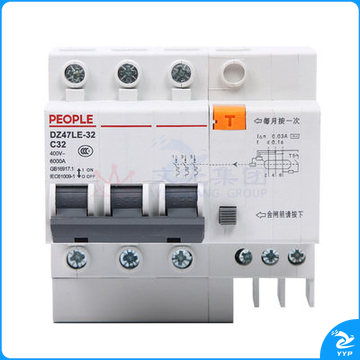 人民电器  DZ47LE-3P20A 拼装  漏电保护器