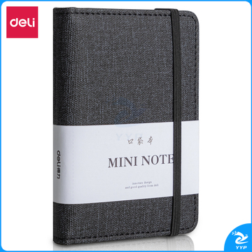 得力记事本22235 A7口袋本 记录本 小本96张 黑色 便签本