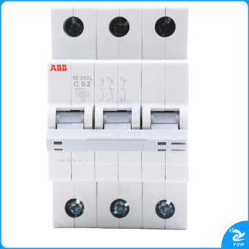 ABB断路器 3P63A空气开关三极微型空开 SE203L-C63  货号：JC