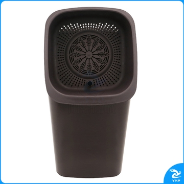 兰诗FW1289 垃圾桶过滤桶茶渣桶塑料茶台废水桶小过滤垃圾筒茶水桶  咖啡色大号  方形