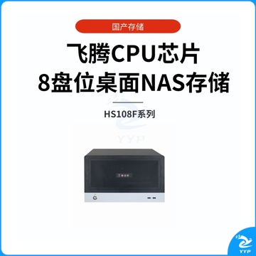智云町 飞腾芯国产信创桌面nasHS108-FG 16G内存，带8块希捷企业级8T硬盘，容量64TB