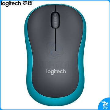 罗技（Logitech）M186无线鼠标 对称鼠标 商务办公家用鼠标 带无线2.4G接收器 企业采购 黑色蓝边 M186