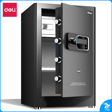 得力(deli)指纹密码箱 居家办公H600防盗柜 黑色AE131