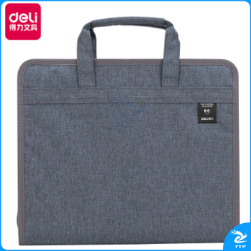 得力72560_13格布质风琴包(深灰)(个)